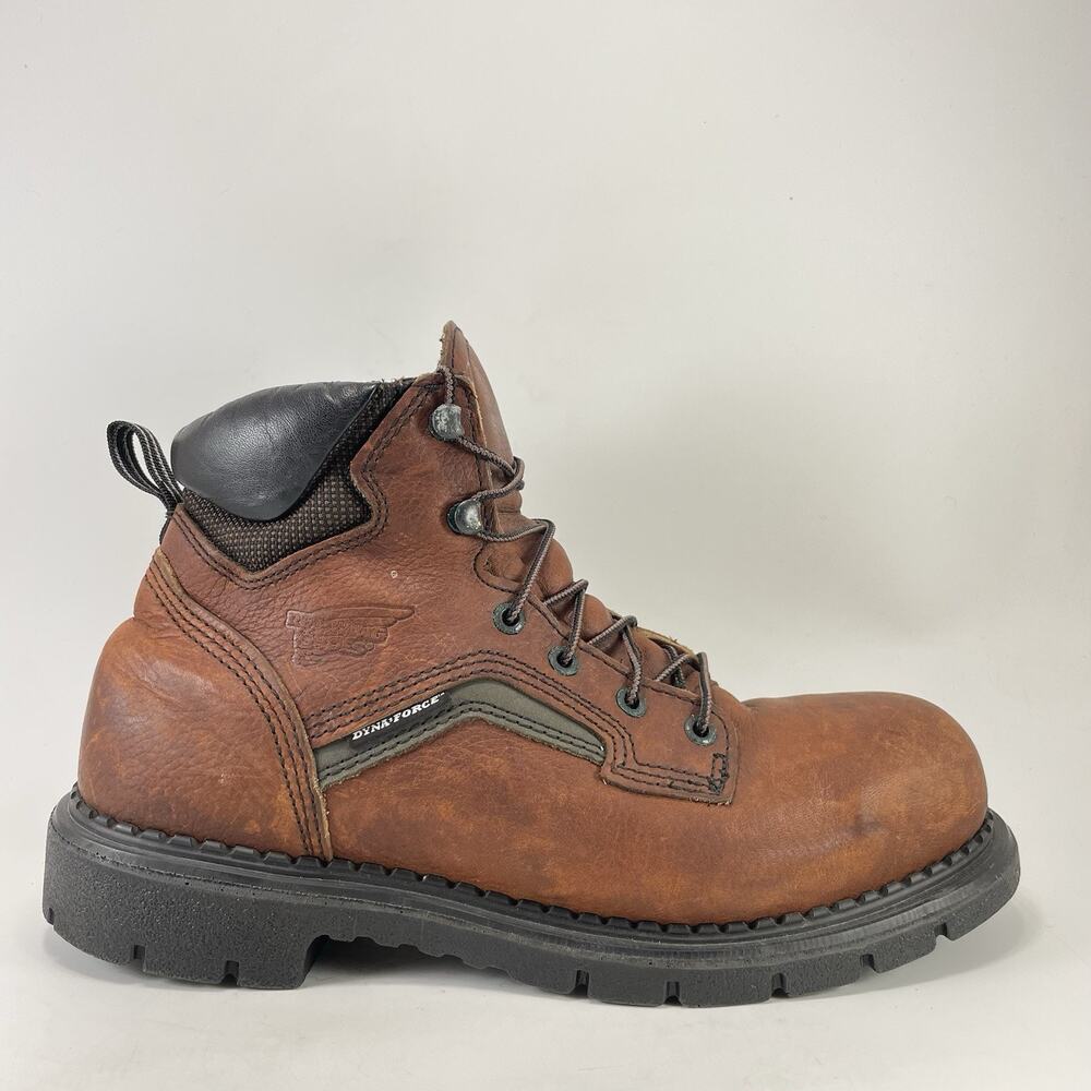 Red Wing 2226 Mens Size 10 D Brown Leather Lace Up Work Safety Steel Toe Boots